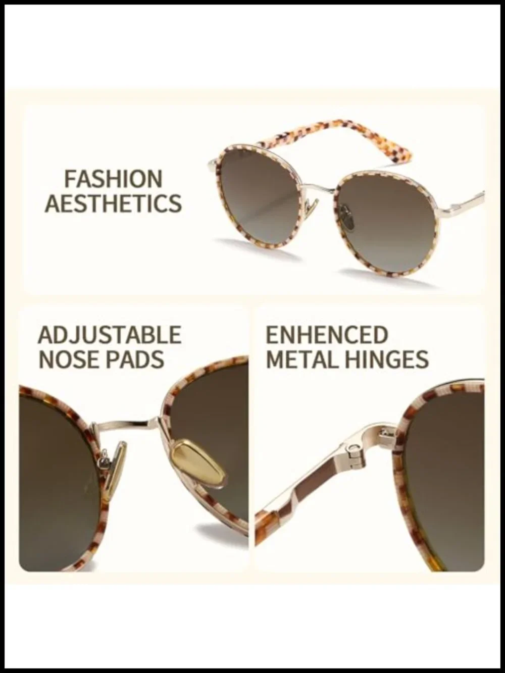 Retro Round Polarized Sunglasses UV400 Protection Vintage Shades Lightweight